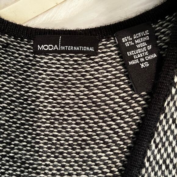 NEW Moda Merino Wool Houndstooth Plaid Classic Tailored Midi Sweater Dress S… - Picture 14 of 16